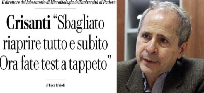 Coronavirus, Andrea Crisanti contrario all'apertura generalizzata e rapida Coronavirus, Andrea Crisanti contrario all'apertura generalizzata e rapida