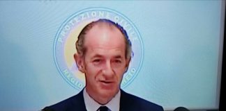 Zaia portato in trionfo al K3: “basta riflettori, ora autonomia” Zaia in diretta tv con... l'aureola