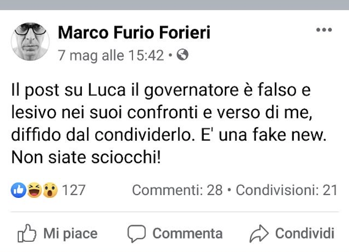 Marco Furio Forieri, versione 2 su Zaia