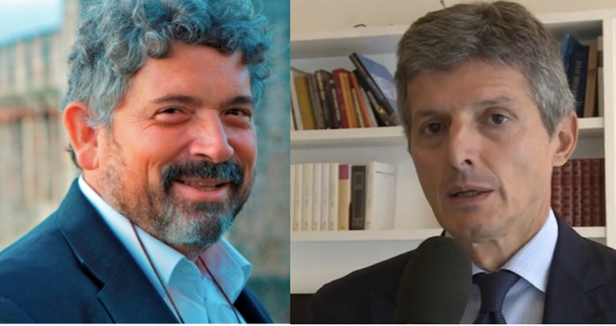 Marco Giovannelli, presidente di ANSO; e il ministro Andrea Martella