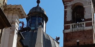 Chiesa di Santo Stefano, intervento in quota per mettere in sicurezza la copertura