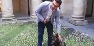 Prima visita del cane antidroga Aria a Palazzo Trissino