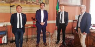 Inps, il nuovo direttore Dario Buonomo in visita a Palazzo Trissino Tosetto, Rucco, Buonomo e Riva