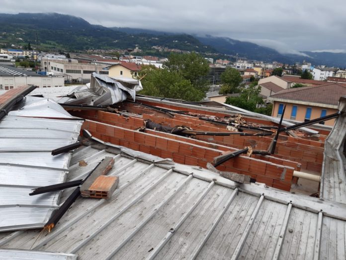 tetti scoperchiati maltempo ad Arzignano