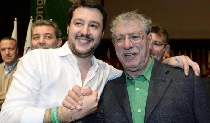 Matteo Salvini con Umberto Bossi