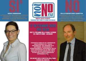 Dibattito online tra Sonia Perenzoni per il sì e Pierantonio Zanettin per il no