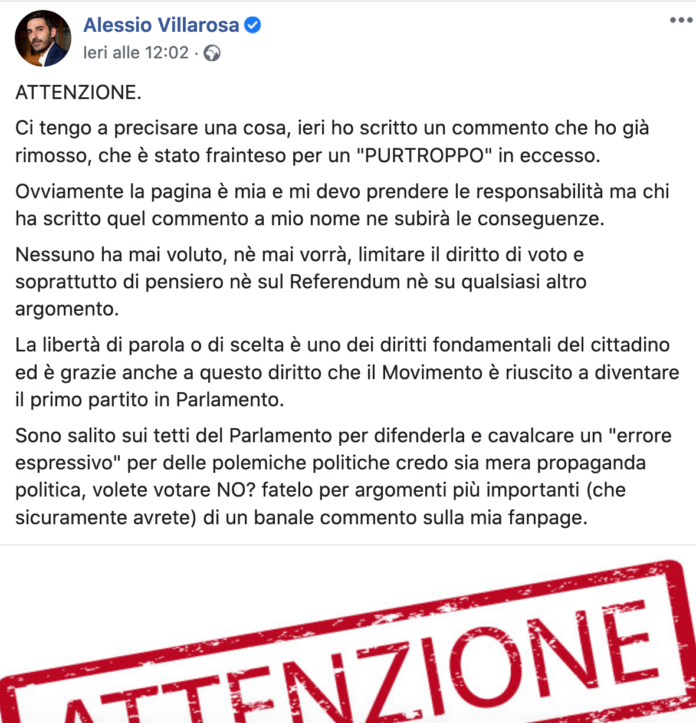 Il nuovo post di Villarosa contro chi ha scritto... per lui