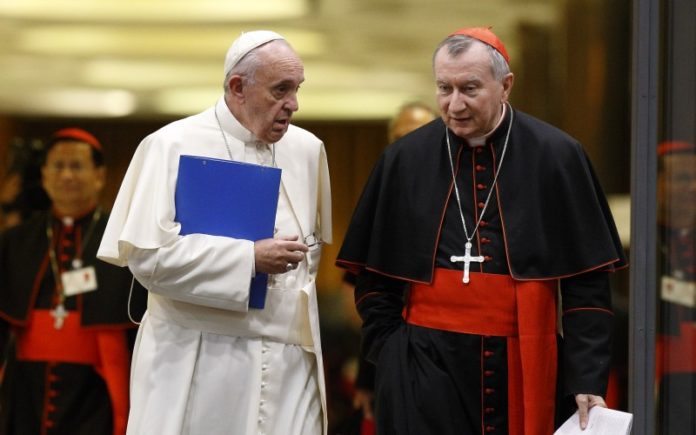 Il segretario di Stato, il cardinale vicentino Pietro Parolin, con Papa Francesco