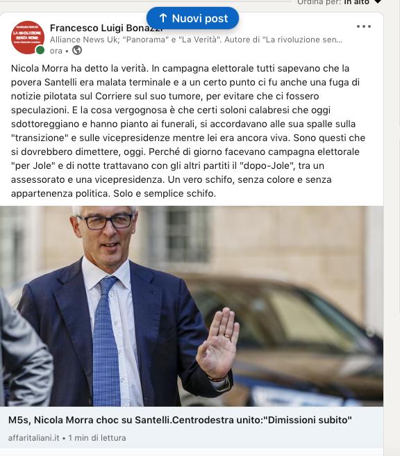 Il caso Morra e il post di Francesco Bonazzi