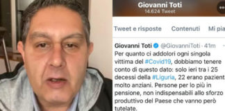 Covid: over 70 “rinchiusi” per Toti & c.? Schiavon: Dpcm richiederebbe legge Stato, che non impone però a governatori di essere intelligenti Covid, Toti e il tweet rinchiudi anziani