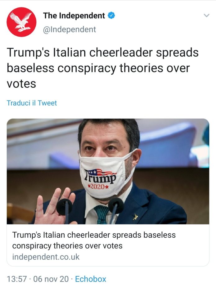 Elezioni Usa: l'Indipendent prende in giro Salvini