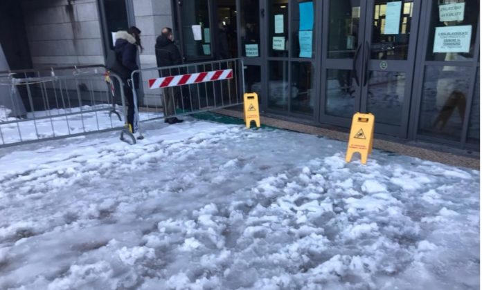 tribunale di Vicenza il giorno dopo la neve