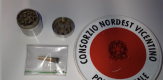 Polizia locale nordest vicentino ritira patente per detenzione marijuana a indiana ventisettenne fermata per verifica rispetto norme anti Covid Marijuana sequestrata da Polizia locale nord est vicentino