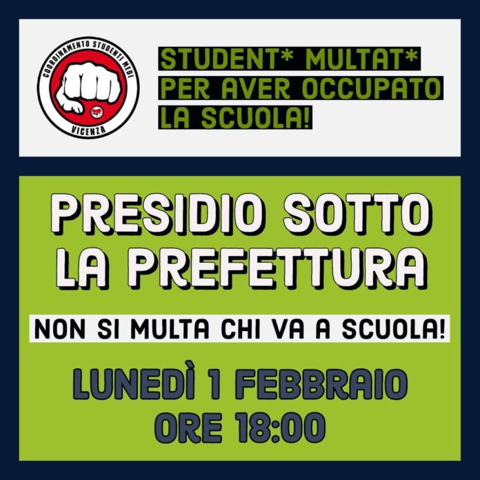 Coordinamento studentesco Vicenza prefettura