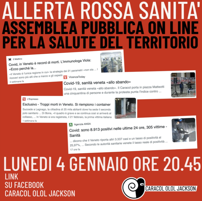 ALLERTA ROSSA SANITA', Assemblea on line per la Salute del Territorio di Caracol Olol Jackson