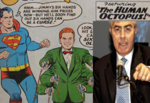 Superman ha un fratello, il reincarnato Jimmy Olsen: è SuperConsoli con tentacoli onnipresenti ma bloccato con la kriptonite da Barbapapà Jimmi Olsen tra Superman e il fratello SuperConsoli, con tentacoli onnipresenti