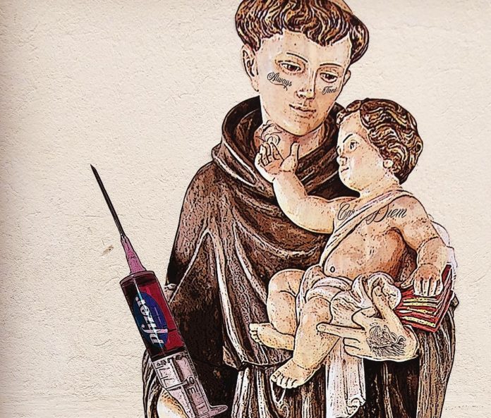 sant'antonio Covid miracolo Padova Evyrein vaccino murales