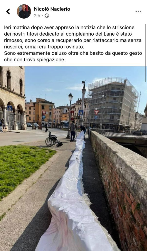 Naclerio striscione LANE Ponte Angeli