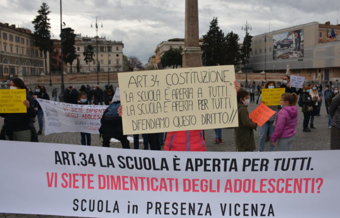 Rete nazionale Scuola in presenza: manifestazione DAD Roma scuola in presenza vicenza