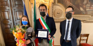 La giovanissima campionessa italiana di sci Marta Giaretta ricevuta a Palazzo Trissino