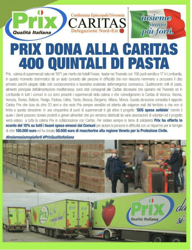 Pasta donata da Prix