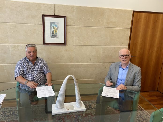 Da sinistra Silvio Xompero (presidente di Margraf) e Mariano Bonatto (direttore generale Banca del Veneto Centrale)