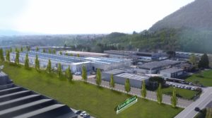 Una vista dall'alto del futuro magazzino Sant'Agata del gruppo Brazzale per il Gran Moravia 
