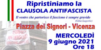 Pilan e Corbetti (CCSV): “torni clausola antifascista nel Comune di Vicenza!”. Variati smosse le acque, Rucco le rimescolò, Possamai ora lancia i “puri” flash mob per ripristinare clausola antifascista a Vicenza