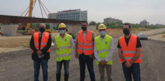 Variante alla SP46 a Vicenza, varo delle prime due travi del viadotto del Sole