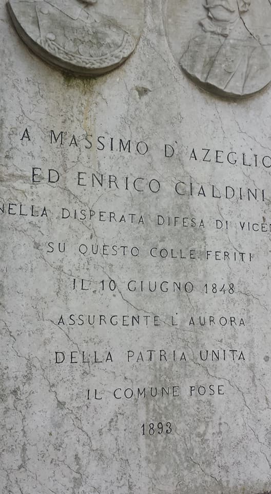 targa a D'Azeglio e Cialdini per la disperata difesa di Vicenza