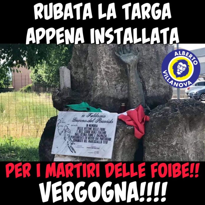 targa foibe Alberto Villanova targa foibe Alberto Villanova