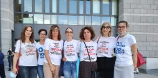 Bruxelles, al via lo Stop PFAS Forum: Mamme No PFAS e Rete Zero PFAS Italia chiedono lo stop alla produzione Mamme no Pfas fuori dal tribunale di Vicenza 1 luglio