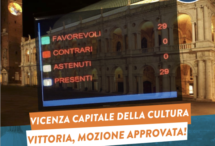 Vicenza, capitale italiana della cultura 2024, approvazione in consiglio comunale