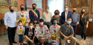 I Diavoli Vicenza ricevuti a Palazzo Trissino dal sindaco Rucco e dal vicesindaco Celebron