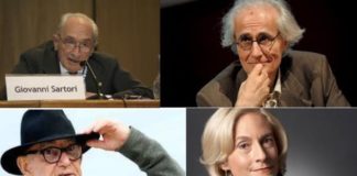 Esportare la democrazia… e il fondamentalismo. “Filosofia in Agorà”. Confronto tra Sartori, Canfora, Nussbaum e lo scomparso Jean-Luc Nancy Giovanni Sartori, Luciano Canfora, Jean-Luc Nancy, Martha Nussbaum