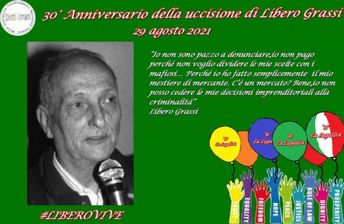 Locandina 30° Anniversario uccisione di Libero Grassi Locandina 30° Anniversario uccisione di Libero Grassi