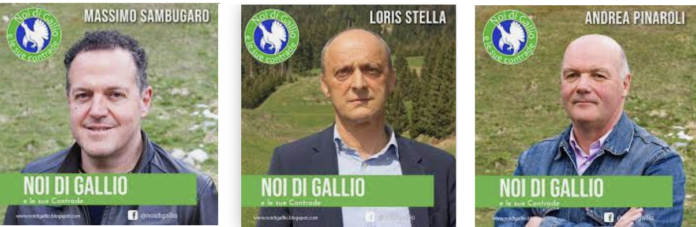 Massimo Sambugaro, Loris  Stella, Andrea Pinaroli: consiglieri di opposizione di Noi di Gallio