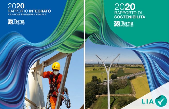 TERNA, copertina bilanci 2020 con Certificazione LIA