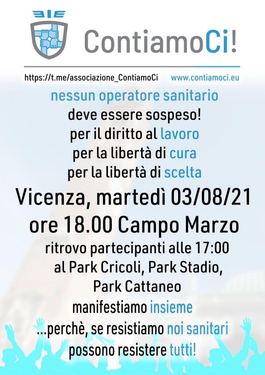 volantino manifestazione Contiamoci Vicenza