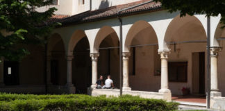 Chiostro del conservatorio Pedrollo a Vicenza, lavori di Amcps alla rete degli scarichi piovani