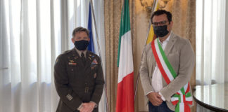 Il nuovo comandante della caserma Ederle a Vicenza in visita a Palazzo Trissino: Francesco Rucco ha incontrato Matthew Gomlak
