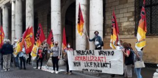 Covid, da due mesi senza stipendio 72 mila lavoratori della Scuola. USB Scuola Veneto lancia una campagna di messa in mora dell’Amministrazione Cub Veneto Scuola e Pubblico Impiego davanti a Palazzo Trissino