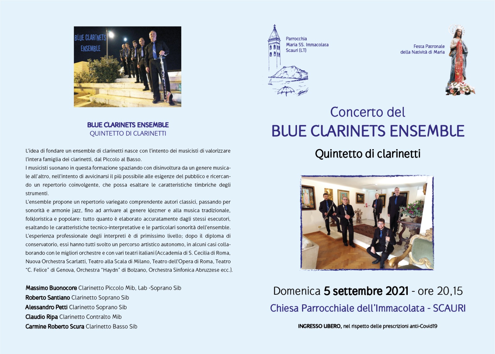 Programma concerto Programma concerto Blue Clarinets Ensemble