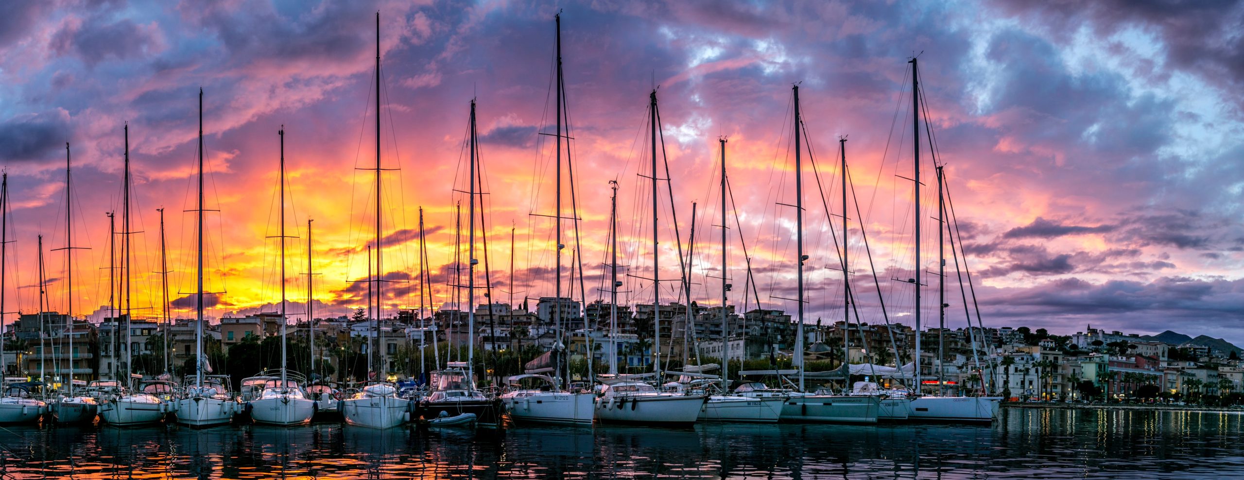 Tramonto sul porto di Gaeta