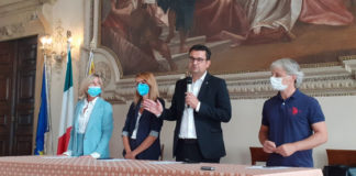 Le Gallerie di Palazzo Thiene riaprono il 25 settembre con un open day per la cittadinanza di Vicenza Da sinistra: Albiero, Siotto, Rucco, Zocca