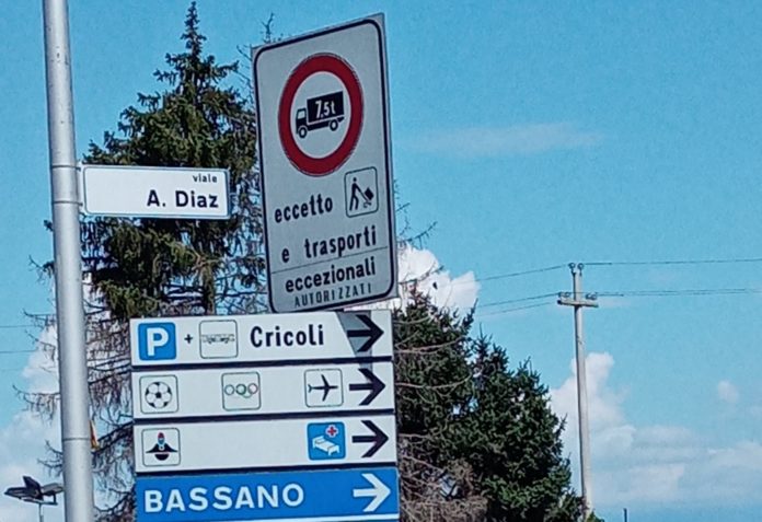 tir viale Diaz Vicenza