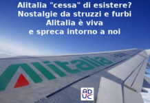 Oggi Alitalia ‘cessa’ di esistere, Aduc: nostalgie da struzzi e furbi, Alitalia è viva e spreca intorno a noi Alitalia cessa di operare ma per Aduc continua a sprecare soldi