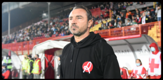 Le dichiarazioni ai giornalisti al termine di Lecce – LR Vicenza 2 – 1 di mister Cristian Brocchi e Riccardo Meggiorini Brocchi, foto di archivio