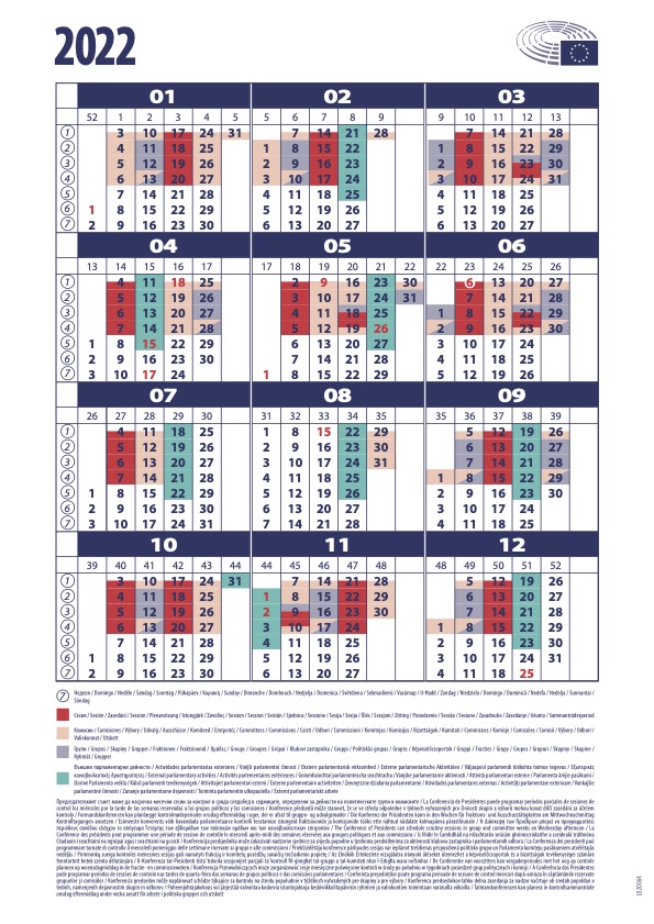 UE CALENDAR 2022