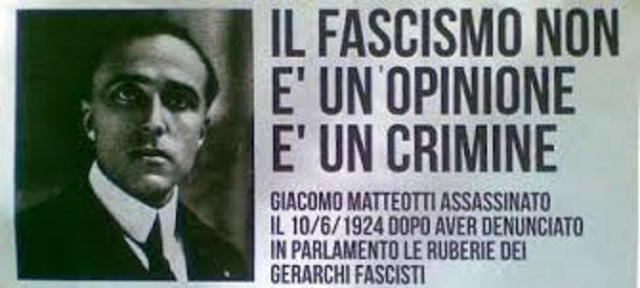 como Matteotti: fascismo non è un’opinione, ma un crimine